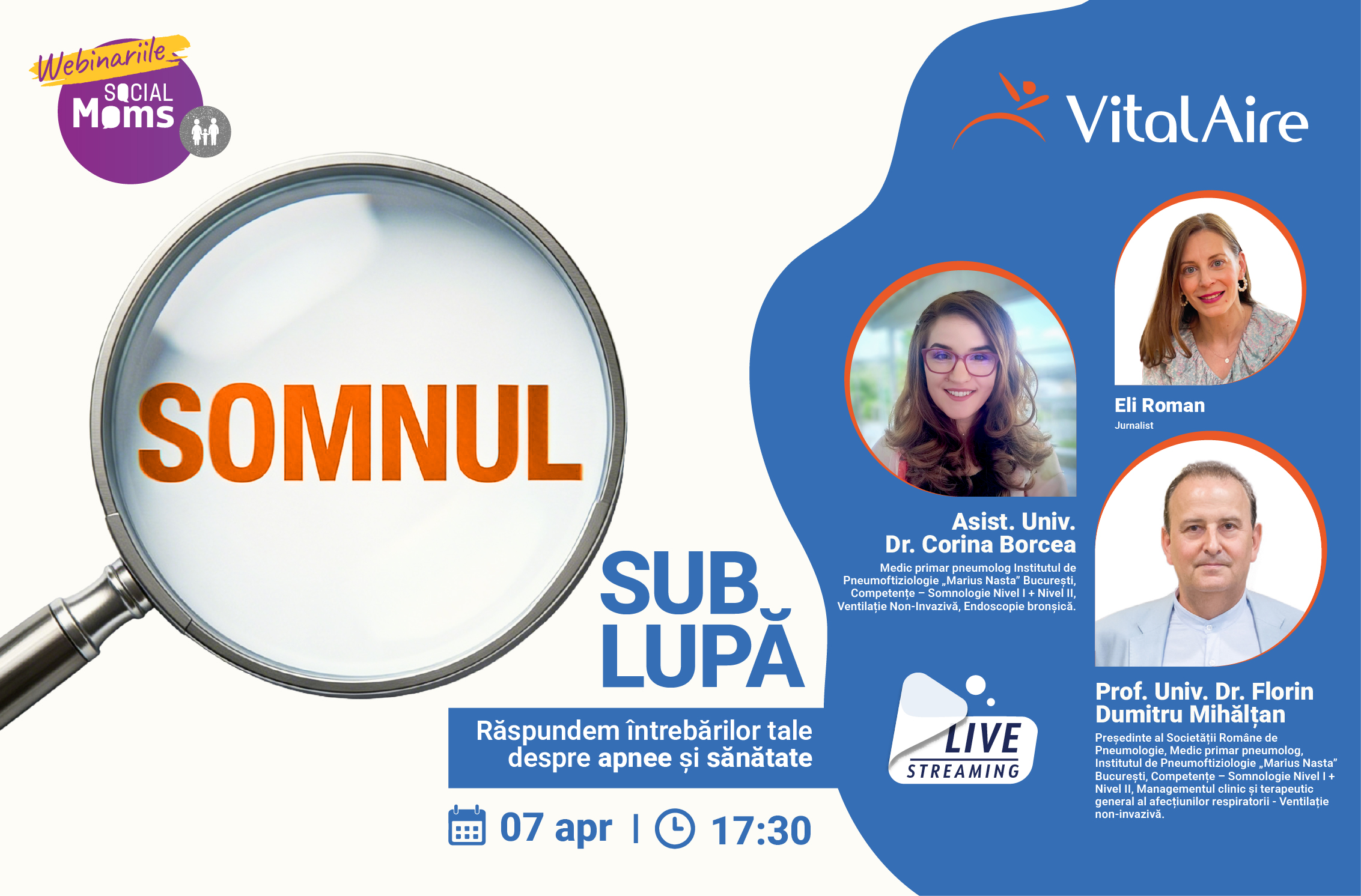 Webinar Somnul sub lupa: Raspundem intrebarilor tale despre apnee si sanatate